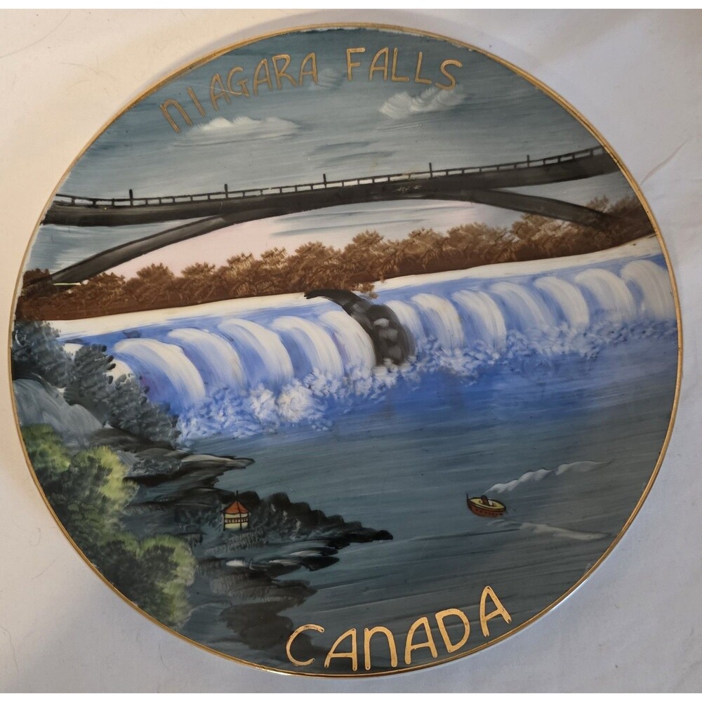 Vintage Parkdale Novelty Japan Handpainted Porcelain Niagra Falls Plate